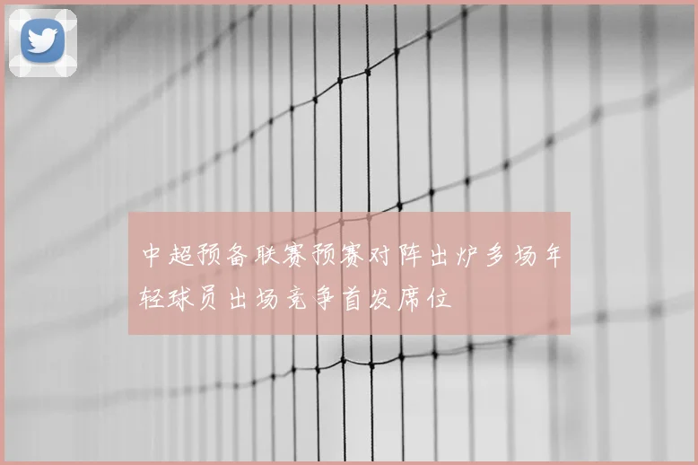 中超预备联赛预赛对阵出炉多场年轻球员出场竞争首发席位